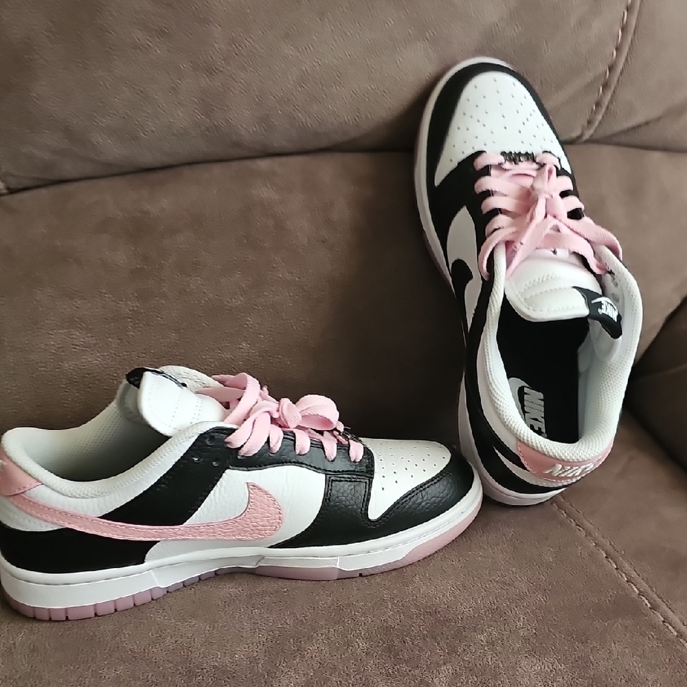 Custom Nike Dunks Low ID Black White Pink Womens 8.5